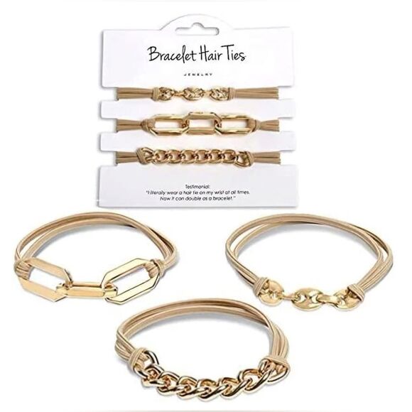 NWT Maya J Set Of 3 Bracelet Hair Ties - Picture 1 of 4